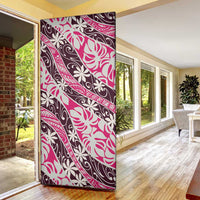 Tarona Tahiti Tiare Monstera Door Cover Polynesian Pattern Curve Style - Polynesian Pride
