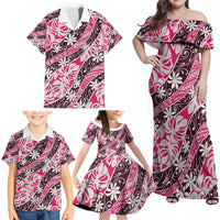 Tarona Tahiti Tiare Monstera Family Matching Off Shoulder Maxi Dress and Hawaiian Shirt Polynesian Pattern Curve Style LT01 - Polynesian Pride