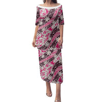 Tarona Tahiti Tiare Monstera Family Matching Puletasi and Hawaiian Shirt Polynesian Pattern Curve Style - Polynesian Pride