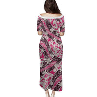 Tarona Tahiti Tiare Monstera Family Matching Puletasi and Hawaiian Shirt Polynesian Pattern Curve Style - Polynesian Pride