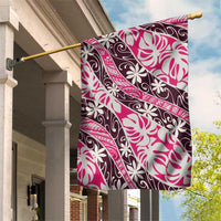 Tarona Tahiti Tiare Monstera Garden Flag Polynesian Pattern Curve Style - Polynesian Pride