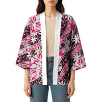 Tarona Tahiti Tiare Monstera Kimono Polynesian Pattern Curve Style - Polynesian Pride