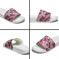 Tarona Tahiti Tiare Monstera Slide Sandals Polynesian Pattern Curve Style - Polynesian Pride