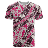 Tarona Tahiti Tiare Monstera T Shirt Polynesian Pattern Curve Style - Polynesian Pride