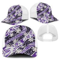 Vareau Tahiti Tiare Monstera Baseball Net Cap Polynesian Pattern Curve Style - Polynesian Pride