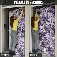 Vareau Tahiti Tiare Monstera Door Cover Polynesian Pattern Curve Style - Polynesian Pride