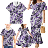 Vareau Tahiti Tiare Monstera Family Matching Mermaid Dress and Hawaiian Shirt Polynesian Pattern Curve Style LT01 - Polynesian Pride