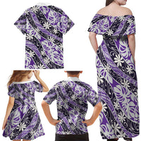 Vareau Tahiti Tiare Monstera Family Matching Off Shoulder Maxi Dress and Hawaiian Shirt Polynesian Pattern Curve Style LT01 - Polynesian Pride