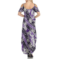 Vareau Tahiti Tiare Monstera Family Matching Summer Maxi Dress and Hawaiian Shirt Polynesian Pattern Curve Style - Polynesian Pride