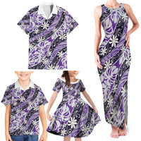 Vareau Tahiti Tiare Monstera Family Matching Tank Maxi Dress and Hawaiian Shirt Polynesian Pattern Curve Style LT01 - Polynesian Pride