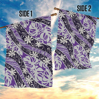 Vareau Tahiti Tiare Monstera Garden Flag Polynesian Pattern Curve Style - Polynesian Pride