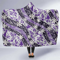 Vareau Tahiti Tiare Monstera Hooded Blanket Polynesian Pattern Curve Style - Polynesian Pride