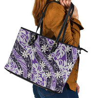 Vareau Tahiti Tiare Monstera Leather Tote Bag Polynesian Pattern Curve Style - Polynesian Pride
