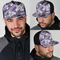Vareau Tahiti Tiare Monstera Mesh Trucker Cap Polynesian Pattern Curve Style - Polynesian Pride