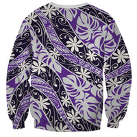 Vareau Tahiti Tiare Monstera Sweatshirt Polynesian Pattern Curve Style - Polynesian Pride