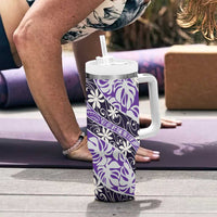 Vareau Tahiti Tiare Monstera Tumbler With Handle Polynesian Pattern Curve Style - Polynesian Pride