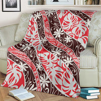 Uteute Tahiti Tiare Monstera Blanket Polynesian Pattern Curve Style - Polynesian Pride
