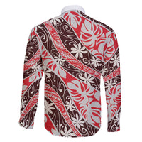 Uteute Tahiti Tiare Monstera Family Matching Off The Shoulder Long Sleeve Dress and Hawaiian Shirt Polynesian Pattern Curve Style LT01 - Polynesian Pride