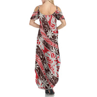 Uteute Tahiti Tiare Monstera Family Matching Summer Maxi Dress and Hawaiian Shirt Polynesian Pattern Curve Style LT01 - Polynesian Pride