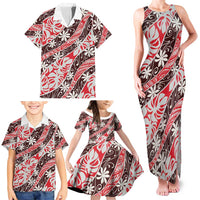 Uteute Tahiti Tiare Monstera Family Matching Tank Maxi Dress and Hawaiian Shirt Polynesian Pattern Curve Style LT01 - Polynesian Pride