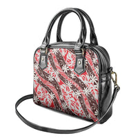 Uteute Tahiti Tiare Monstera Shoulder Handbag Polynesian Pattern Curve Style - Polynesian Pride