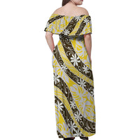Rearea Tahiti Tiare Monstera Family Matching Off Shoulder Maxi Dress and Hawaiian Shirt Polynesian Pattern Curve Style LT01 - Polynesian Pride