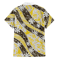 Rearea Tahiti Tiare Monstera Family Matching Off Shoulder Short Dress and Hawaiian Shirt Polynesian Pattern Curve Style LT01 - Polynesian Pride