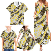 Rearea Tahiti Tiare Monstera Family Matching Summer Maxi Dress and Hawaiian Shirt Polynesian Pattern Curve Style - Polynesian Pride