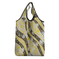 Rearea Tahiti Tiare Monstera Grocery Bag Polynesian Pattern Curve Style - Polynesian Pride