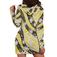 Rearea Tahiti Tiare Monstera Hoodie Dress Polynesian Pattern Curve Style - Polynesian Pride