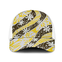 Rearea Tahiti Tiare Monstera Mesh Trucker Cap Polynesian Pattern Curve Style - Polynesian Pride
