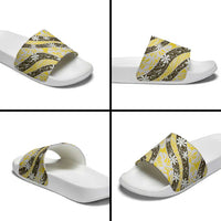 Rearea Tahiti Tiare Monstera Slide Sandals Polynesian Pattern Curve Style - Polynesian Pride