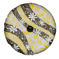 Rearea Tahiti Tiare Monstera Spare Tire Cover Polynesian Pattern Curve Style - Polynesian Pride