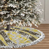 Rearea Tahiti Tiare Monstera Tree Skirt Polynesian Pattern Curve Style - Polynesian Pride