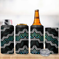 Personalised Taniko Aotearoa Mix Paua Shell 4 in 1 Can Cooler Tumbler Niho Taniwha Turquoise Glitter
