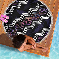 Personalised Taniko Aotearoa Mix Paua Shell Beach Blanket Niho Taniwha Lilac Glitter