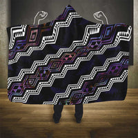 Personalised Taniko Aotearoa Mix Paua Shell Hooded Blanket Niho Taniwha Lilac Glitter