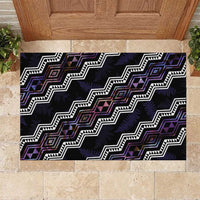 Personalised Taniko Aotearoa Mix Paua Shell Rubber Doormat Niho Taniwha Lilac Glitter