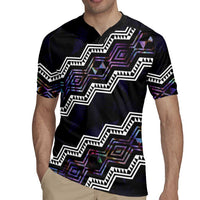 Personalised Taniko Aotearoa Mix Paua Shell Rugby Jersey Niho Taniwha Lilac Glitter