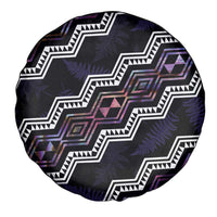 Personalised Taniko Aotearoa Mix Paua Shell Spare Tire Cover Niho Taniwha Lilac Glitter