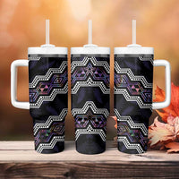 Personalised Taniko Aotearoa Mix Paua Shell Tumbler With Handle Niho Taniwha Lilac Glitter