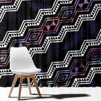 Personalised Taniko Aotearoa Mix Paua Shell Window Curtain Niho Taniwha Lilac Glitter