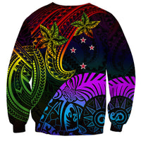 Wellington Pride Sweatshirt Aotearoa Tribal Rainbow Pattern LT01 - Polynesian Pride