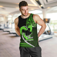 Personalised Hawaii Men Tank Top Maui Be Strong Kakau Green Version LT01 - Polynesian Pride