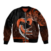 Personalised Hawaii Bomber Jacket Maui Be Strong Kakau Orange Version LT01 Unisex Orange - Polynesian Pride