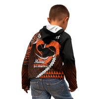 Personalised Hawaii Kid Hoodie Maui Be Strong Kakau Orange Version LT01 - Polynesian Pride