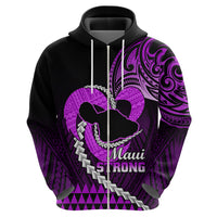 Personalised Hawaii Hoodie Maui Be Strong Kakau Purple Version LT01 - Polynesian Pride