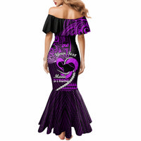 Personalised Hawaii Mermaid Dress Maui Be Strong Kakau Purple Version LT01 - Polynesian Pride