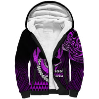 Personalised Hawaii Sherpa Hoodie Maui Be Strong Kakau Purple Version LT01 Unisex Purple - Polynesian Pride