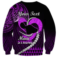 Personalised Hawaii Sweatshirt Maui Be Strong Kakau Purple Version LT01 - Polynesian Pride